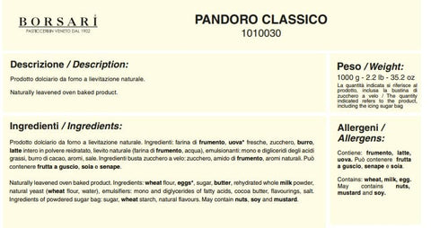 Italian Gourmet Stollen Borsari Pandoro In Latta Merry Christmas Pandoro in der Dose Frohe Weihnachten 1kg