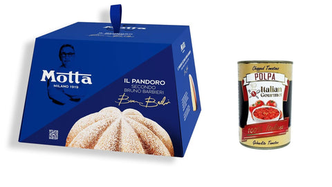 Italian Gourmet Stollen Motta Il Pandoto Bruno Barbieri Mit Bourbon-Vanille aus Madagaskar und Wildblumenhonig 1kg+ Italian Gourmet polpa 400g 8032804040014