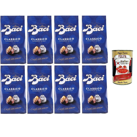 Perugina Baci Classico Pralinen mit Extra dunkle Schokoladenpraline gefüllt mit Haselnüssen 8x125gr italienisch Original