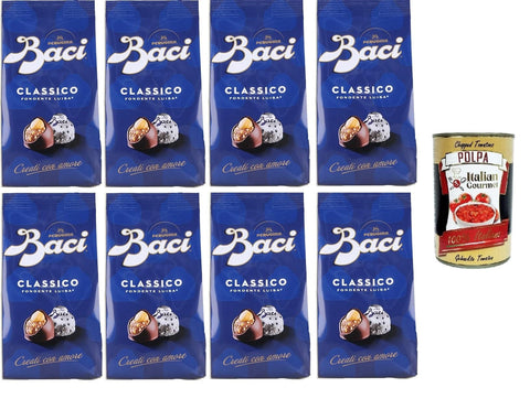 Perugina Baci Classico Pralinen mit Extra dunkle Schokoladenpraline gefüllt mit Haselnüssen 8x125gr italienisch Original