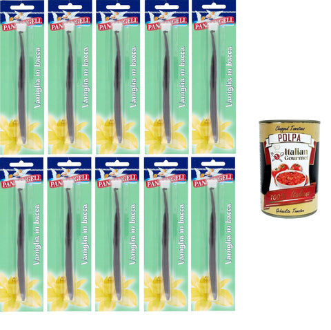 Paneangeli Vanillebeere, ideal, um gebackenen Desserts, Cremes, Kuchen, Puddings, Eiscreme ein natürliches und intensives Aroma zu verleihen, 10 Packungen italienisch Original