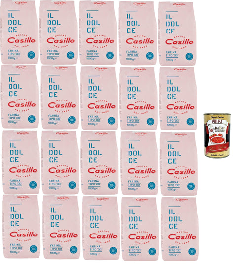 Casillo IL Dolce Farina di Grano Tenero Tipo 00 W 160 IL Dolce Weichweizenmehl Typ 00 W 160 20x1 kg italienisch Original
