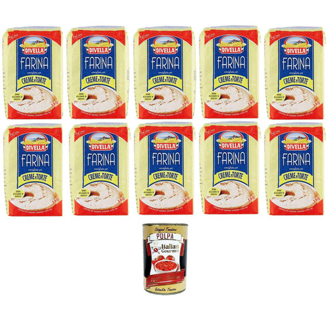 Divella Farina 00 consigliata per Creme e Torte Mehl 00 empfohlen für Cremes und Kuchen 10x1kg Original italienisch Gebäck