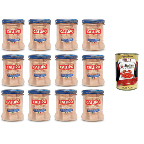 Callipo Filetti di Tonno al naturale in acqua di mare Natürliche Thunfischfilets in Aquamaris Meerwasser 12x170 gr italienisch Original