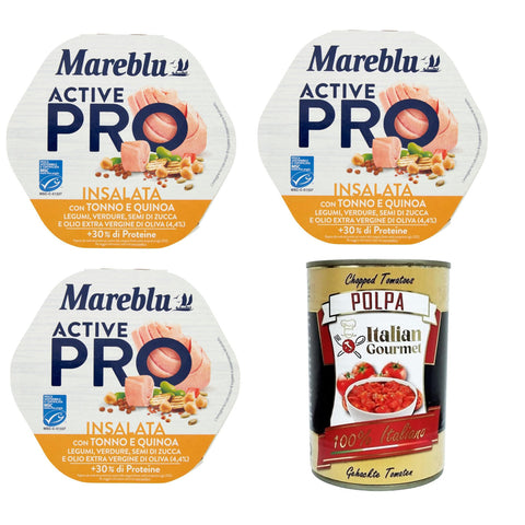 Mareblu Active Pro Insalata con Tonno e Quinoa Salat mit Thunfisch und Quinoa 3x220g Original italienisch Feinkost