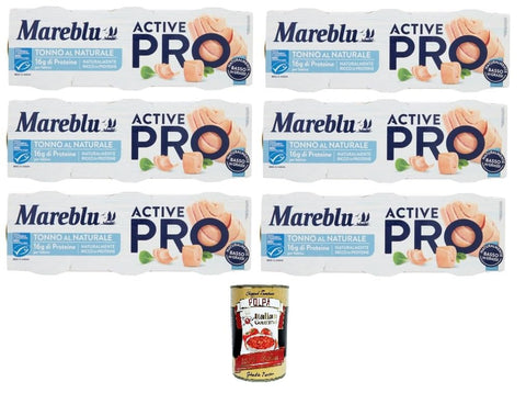 Mareblu Active Pro Tonno Al Naturale, Natural Thunfisch 6 Packungen 3x60g Original italienisch Feinkost
