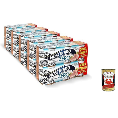 Nostromo Natürlicher Thunfisch, 60 dosen von 65 gr. Escort Format aus 10 Packungen. Zero Fat, bereits entwässert, bereit zu schmecken italienisch Original