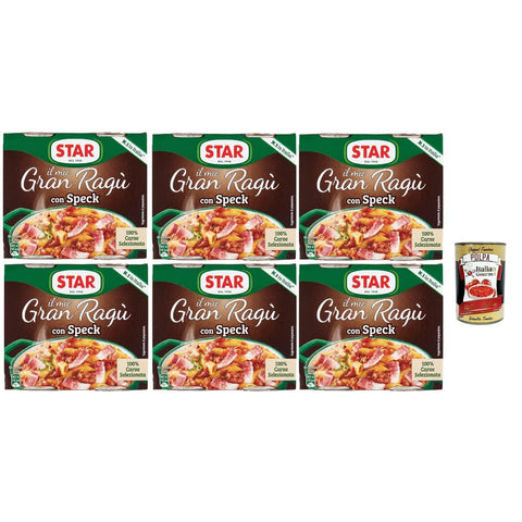 Star il mio Gran Ragù con geräucherter Schinken, mit 100% italienischem Fleisch, N.1 in Italien, 6x Packung mit 2 Dosen à 180 g Original Pastasauce + kostenlos