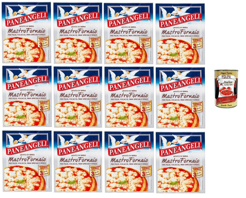 Italian Gourmet Trockenhefe Paneangeli Lievito di Birra Mastro Fornaio - Bierhefe - Vielseitig einsetzbare dehydrierte Hefe für herzhafte und süße Speisen - 12x 21g (3 Beutel à 7g) + Italian Gourmet polpa 400g 8032804040014