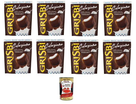 Italian Gourmet Waffeleis Grisbì Colazione con Crema Preparata con Yogurt Frühstück mit Sahne, zubereitet mit Joghurt, 8x 225 g+ Italian Gourmet polpa 400g 8032804040014