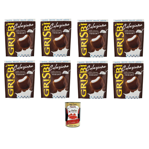 Grisbì Colazione con Crema Preparata con Yogurt Frühstück mit Sahne zubereitet mit Joghurt 8x225 g italienisch Original Pastasauce + kostenlos polpa 400 g