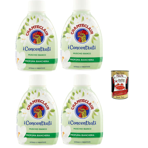 Chanteclair I Concentrati, Profuma biancheria,muschio bianco, Duft Leinen, Weißer Moschus 4x 220 ml & Italian Gourmet polpa 400 g italienisch Original