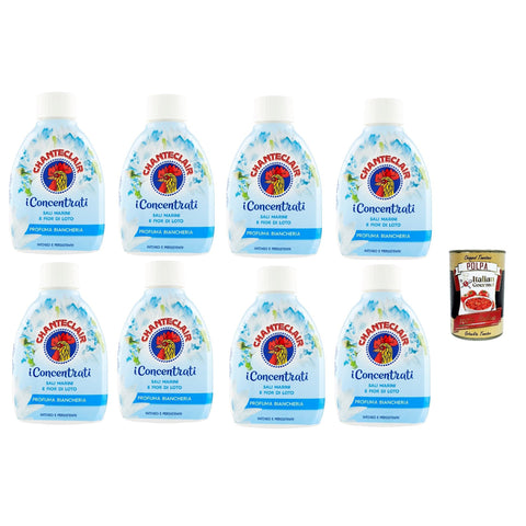 Chanteclair I Concentrati, Profuma biancheria,Sali Marini e Fior di Loto, Duft Leinen, Meersalz und Lotusblume, für duftende Kleidung 8x 220 ml & Italian Gourmet polpa 400 g italienisch Original