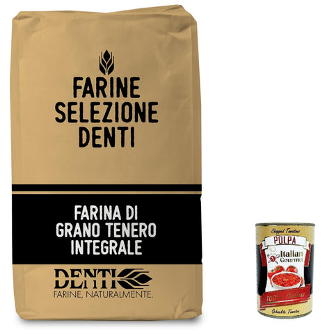 Denti. Farina Professionale Di grano tenero Integrale Professionelles Vollkorn Weichweizenmehl 25 kg italienisch Original