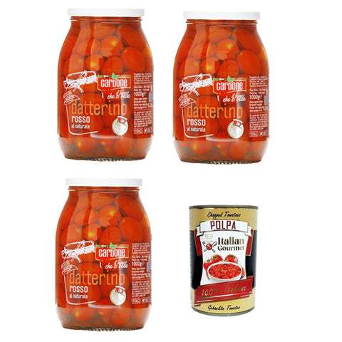 CARBONE Datterino Rosso Naturale Naturrot Datterino 3x1kg Original italienisch Sauce
