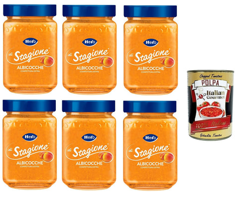 Italian Gourmet Würzsaucen Hero di Stagione Confettura extra di Albicocche Seasonal Hero Extra Aprikosenmarmelade 6x350gr + Italian Gourmet polpa 400g 8032804040014