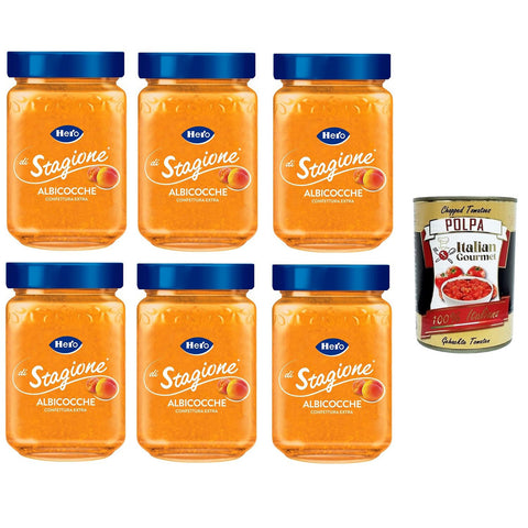 Hero di Stagione Confettura extra di Albicocche Seasonal Hero Extra Aprikosenmarmelade 6x350 g italienisch Original Pastasauce + kostenlos polpa 400 g