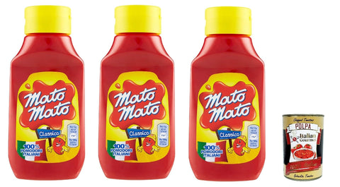 Mato Mato Ketchup Classico, Tomato Ketchup mit 100% italienischen Tomaten, Tomato Ketchup 3x390g Original italienisch Sauce