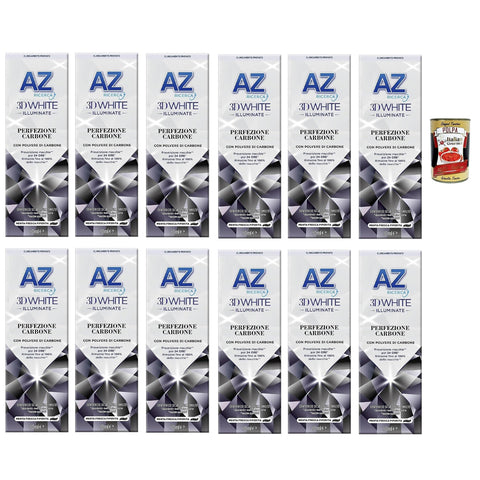 Dentifricio AZ 3D White Perfezione Carbone, Zahnpasta mit aufhellender Wirkung, mit Kohlepulver 12x50ml Original italienisch