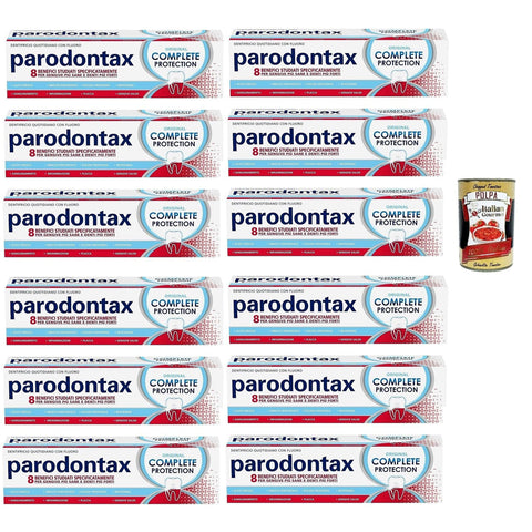 Dentifricio Complete Protection, Zahnpasta für gesundes Zahnfleisch und starke Zähne 12x75ml Original italienisch