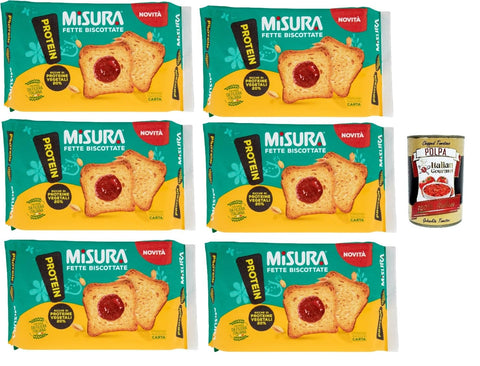 Misura Protein Zwieback abmessen | Reich an Ballaststoffen und pflanzlichen Proteinen 6x 320 gr italienisch Original