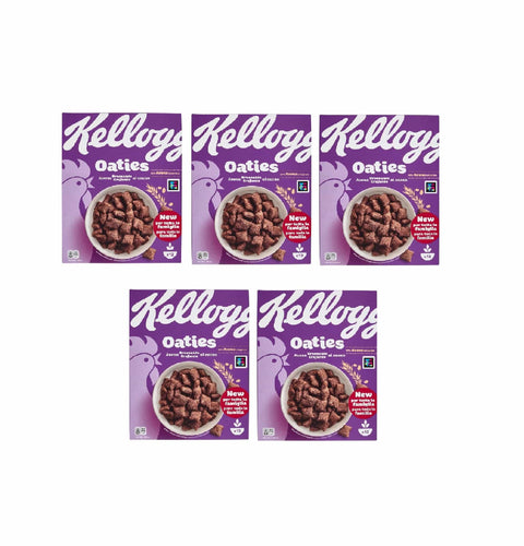 Kellogg Company Kaltes Müsli 5x Kellogg's Oaties Avena Croccante al cacao Knusprige Kakao-Haferflocken 360 g 5059319035802