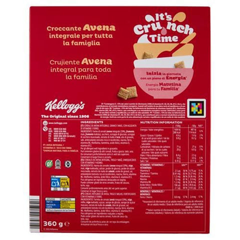 Kellogg Company Kaltes Müsli 5x Kellogg's Oaties Avena Croccante Knusprige Haferflocken 360 g 5059319035710