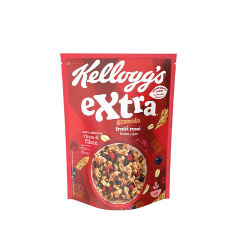 Kellogg Getreideriegel MHD 24/05/2025 Kellogg's Extra Frutti rossi Rote Früchte-Müsli 375gr 5059319003238