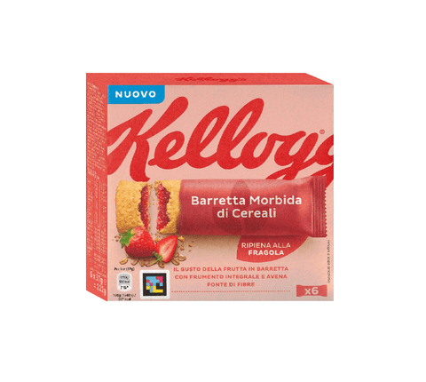 Kellogg's Getreideriegel Kellogg's Barretta Morbida di Cereali Integrali con Ripieno alla Fragola snack 220g (37gx6pz)