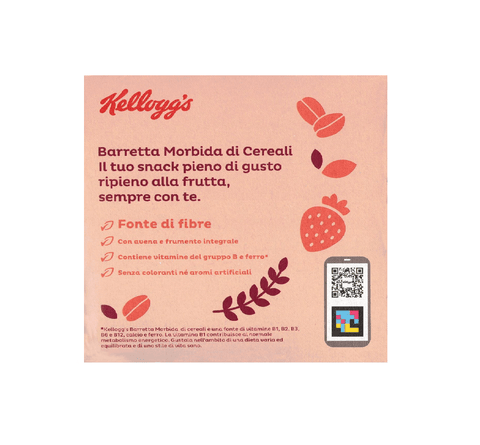 Kellogg's Getreideriegel Kellogg's Barretta Morbida di Cereali Integrali con Ripieno alla Fragola snack 220g (37gx6pz)
