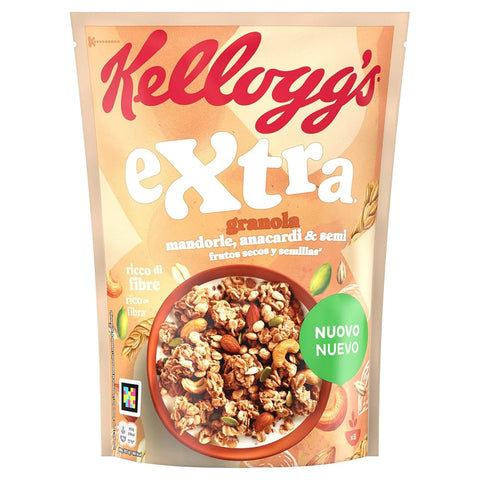 8x Kellogg's Extra Granola mit Mandeln, Cashewnüssen und Samen, 375 g