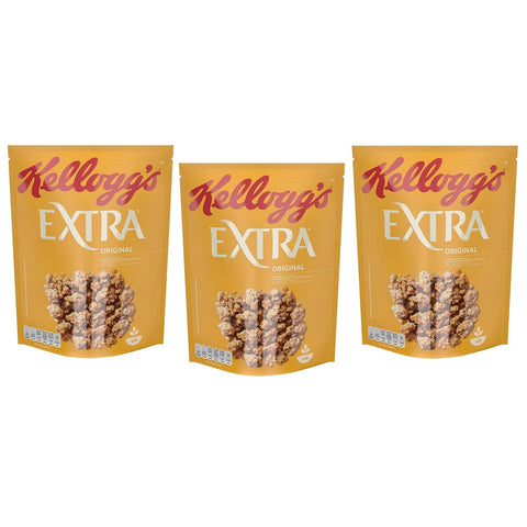Kellogg's Extra Knusprige Haferflocken 100% Vollkorn Packung 3x375g Original italienisch Kaltes Müsli