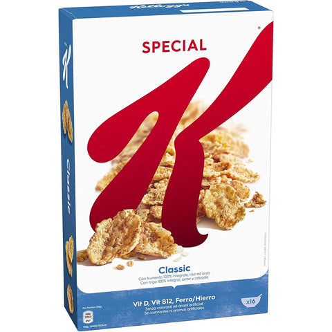 Kellogg's Special K Classic Fiocchi di Riso Reisflocken Vollkorn Weizen und Gerste mit Vitaminen und Mineralstoffen 3x300g Original italienisch
