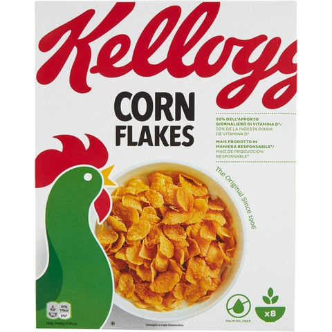 Kellogg's 10er-Pack Kelloggs Corn Flakes der knusprige Klassiker Frühstückscerealien Cerealien Getreide 250g Original italienisch