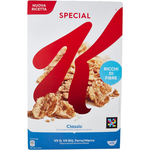 Kellogg's 6x Kellogg’s Special K Classic knusprige Getreide-Flakes mit Vollkornweizen – ballaststoffreiche Frühstückscerealien – natürlicher Genuss ohne