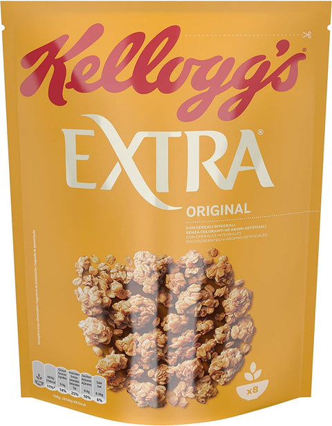 Kellogg's Kaltes Müsli Kellogg's Extra Original Knusprige Haferflocken 100% Vollkorn 375g-Packung 5053827140126