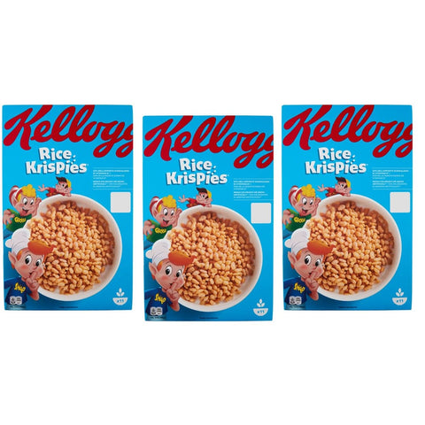 Kellogg's Kaltes Müsli Kellogg's Rice Krispies Puffreis Mit Vitaminen und Mineralstoffen 340g Packung Cereal als Frühstück oder Snack zwischendurch 3x Original italienisch 5053827185738