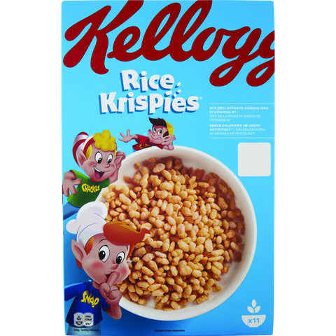 Kellogg's Rice Krispies Puffreis Mit Vitaminen und Mineralstoffen 340g Packung Cereal als Frühstück oder Snack zwischendurch Original italienisch