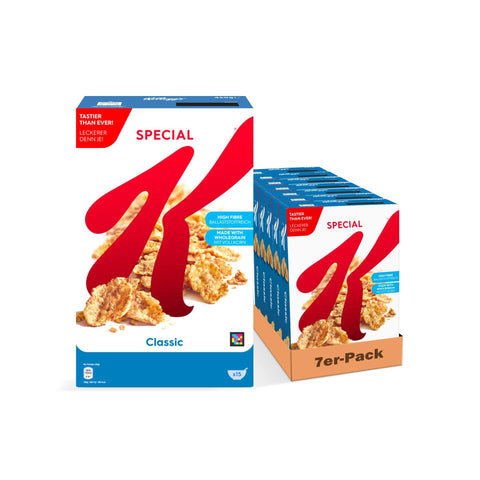 Kellogg's Müsli Kellogg’s Special K Classic (7 x 450 g) – knusprige Getreide-Flakes mit Vollkornweizen – ballaststoffreiche Frühstückscerealien – natürlicher Genuss ohne künstliche Farb- und Aromastoffe 5053827954860