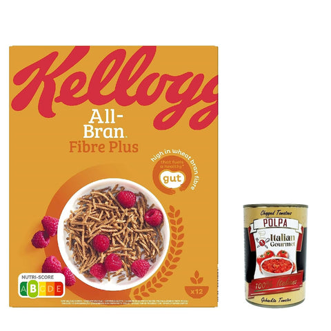Kelloggs Kellog's Kellogg All-brain membrane mit seinen reichhaltigen Weizenfasern cereals 500 g 12x italienisch Original Pastasauce + kostenlos polpa 400 g