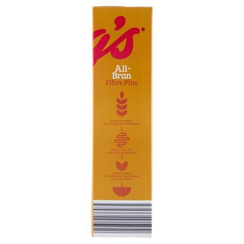 Kelloggs Kaltes Müsli Kelloggs Kellogg's All - Bran Fibre Plus gemischtes Cereals, Volle Weizenfaser Getreide Müsli reich an Ballaststoffen 6x 500g inkl. Italian Gourmet polpa 400g Original italienisch 3159470001424