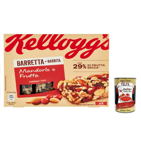 Kelloggs Müsliriegel Kelloggs Barretta Mandorle e Frutta, Müsliriegel mit mit Mandeln und Obst 128 g italienisch Original 5053827162005