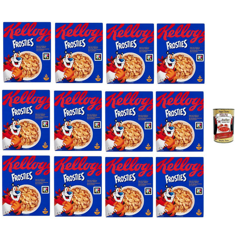 Kelloggs Frosties knusprige Cornflakes aus Mais mit leckerem Frosting – Frühstückscerealien ohne künstliche Farb- und Aromastoffe 12x330 g italienisch Original
