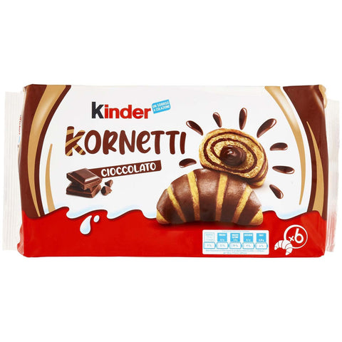 Kinder Kornetti mit Schokolade (0.25 kg) Abgepackte Gebäckstücke italienisch Original
