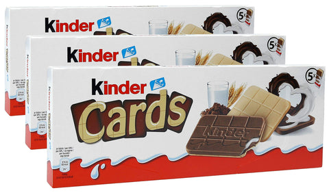 3x Kinder Cards Waffel mit scholokade schoko riegel 5 Stück kekse waffel 128 g italienisch Original