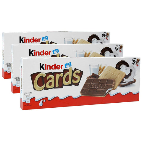 Kinder Kekse 3x Kinder Cards Waffel mit scholokade schoko riegel 5 Stück kekse waffel 128 g italienisch Original 8000500235195