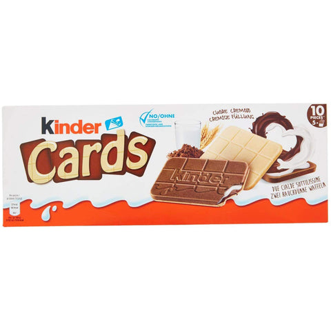 Kinder Cards Waffel mit scholokade schoko riegel 5 Stück kekse waffel 128 g 6x Original italienisch