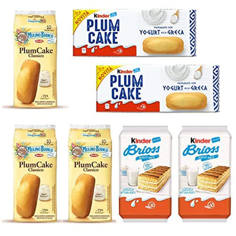 Kinder Testpaket Mulino Bianco Plum Cake kuchen kekse Joghurt Yogurt Brioche Plumcake 3x Original italienisch