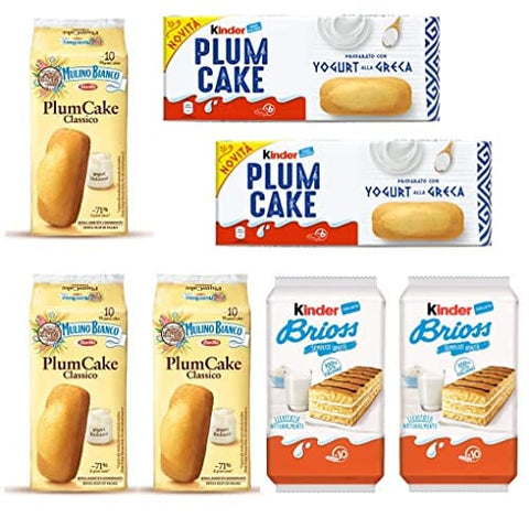 Kinder Kekse Testpaket 3x Mulino Bianco Plum Cake kuchen kekse Joghurt Yogurt Brioche Plumcake + Kinder Ferrero Plum Cake mit griechischem Joghurt + 2x Kinder Brioss 8000500283158