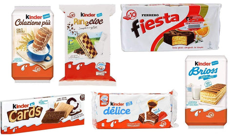 Kinder Kekse Testpaket Kinder Ferrero Brioss Colazione più Panecioc delice fiesta cards 8000500283271